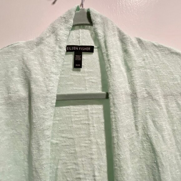 (3) Eileen Fisher Boho Minimalist Org. Linen Cotton Longline Cardigan Sweater M - Picture 3 of 6